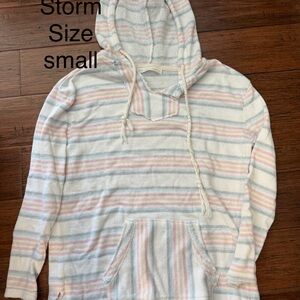 Quiet Storm Striped Hooded Pullover